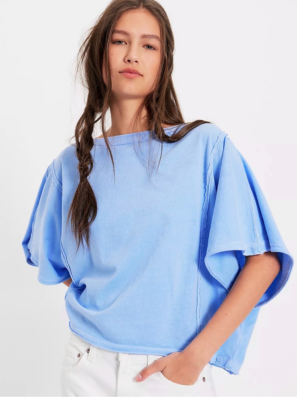 NEW Free People x We The Free Next Level Tee in Blue Vista